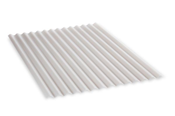 Polycarbonat Wellplatten, S76/18, Heatbloc, Wabenstruktur, opal-weiß, hagelfest